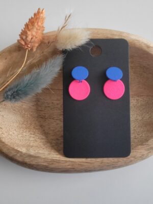 Luton | Blauw - fluo roze